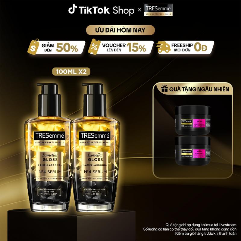 Combo 2 Serum TRESemmé Lamellar Gloss LamellarBond+ Phủ Bóng 8X Chuẩn Salon…