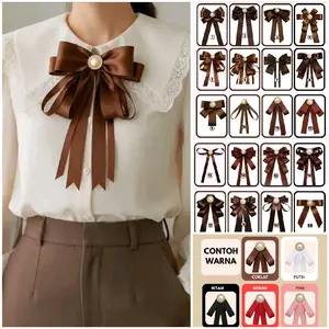 SHELNA_ PITA BROOCH AKSESORIS BROS BAJU, RAMBUT, DAN HIJAB. hiasan baju yearbook KOREAN BROOCH satin Vintage
