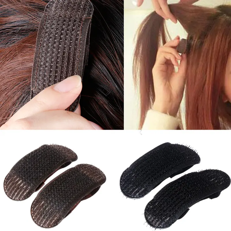 2Pcs Breathable Bangs Mat Hair Clips Black Coffee Princess Hair Tool Set Bump It Up Volume Base Hair Inserts Invisible Hair Pins 0