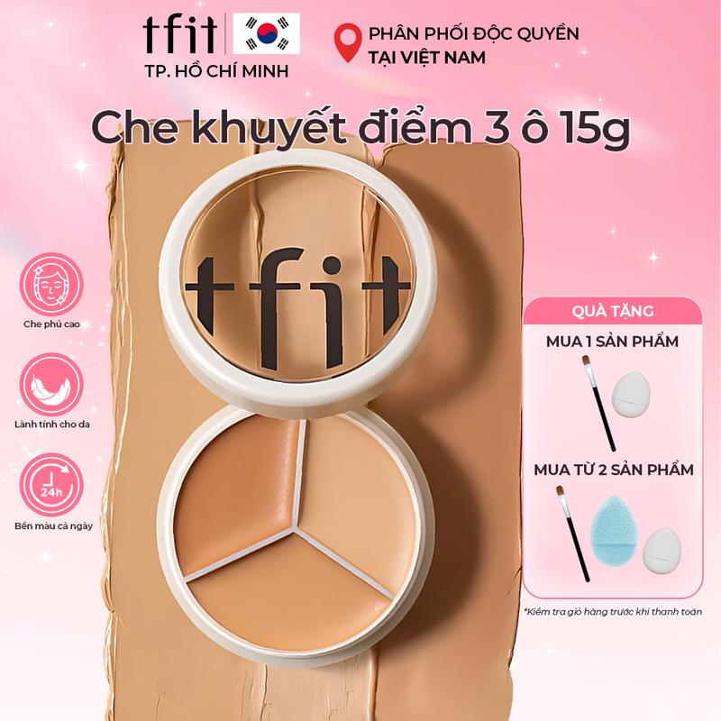 TFIT Kem Che Khuyết Điểm Hàn Quốc 3 Màu Đa Năng 15g Độ Che Phủ Cao Chống Nước Lâu Trôi Thích Hợp Che Thâm Mụn Quầng Thâm Mắt Hình Xăm