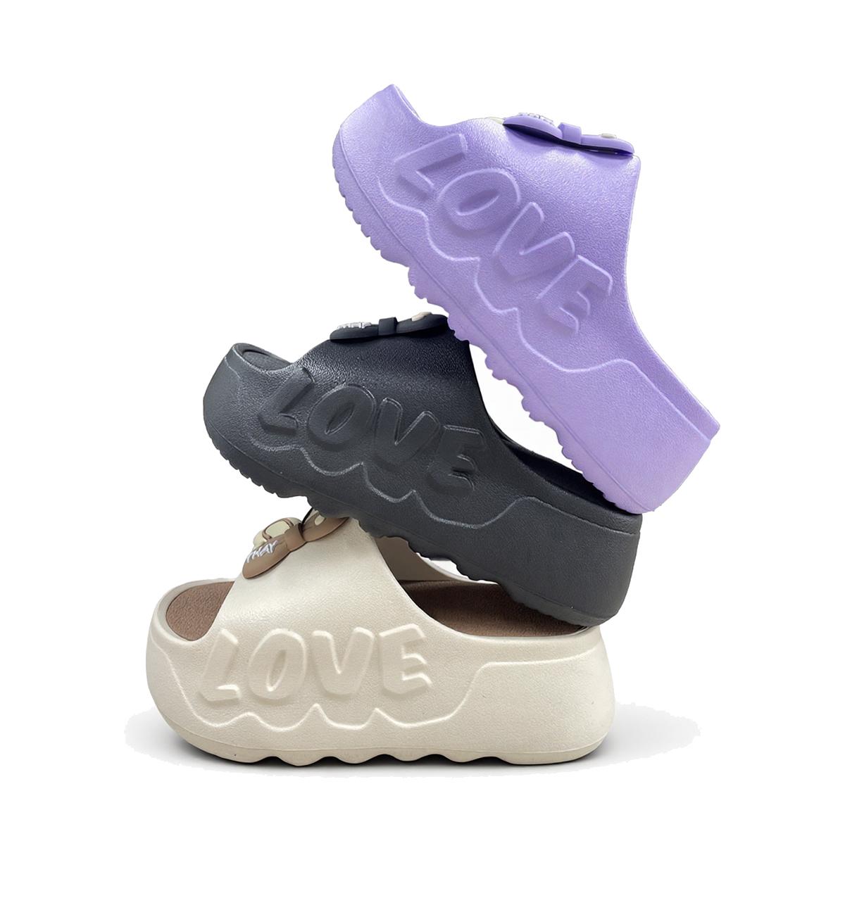 !!! ROOTHAY Sandal Sandal Slop Jelly Karet Model Bear Wanita Rumah Slipper / Sandal Indoor Kartun Sandal Selop Rumah Wanita Carton Happy Papi Gaya Korea Anti Air Kekinian Trendi(RT018-1) Sendal Shoes sandal  eva  wanita sendal  selobok