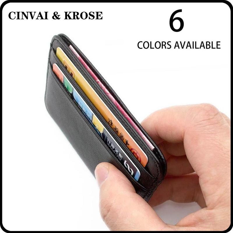  SHABILI Ví Đựng Thẻ Ví Đựng Thẻ Thiết Kế Siêu Mỏng Làm Bằng Da PU Phong Cách Đơn Giản Tiện Lợi Thích Hợp Cho Nam Và Nữ Unisex Chữ Nhật Wallet Hình Chữ Nhật 