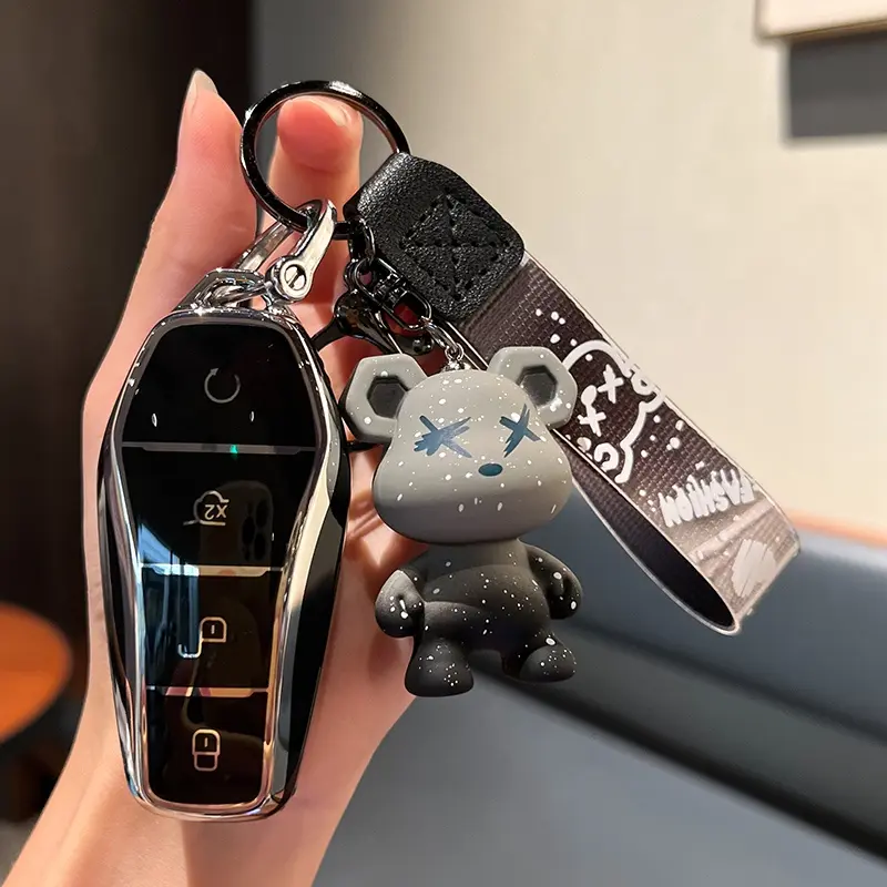 BYD 4 Buttons Soft TPU Car Remote Key Case Cover Atto 3 Han EV Dolphin Song Qin Tang DM 2018-2023 Auto Keychain Accessories