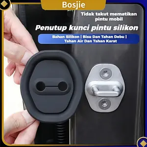 【Bosjie】4Pcs LOGO Peredam Lock Pintu Mobil Car Door Lock Cover Penutup Pelindung Kunci Mobil Universal Hitam 9*7cm Karet Tahan Lama Silikon Tahan Karat