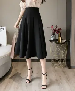 GRACESY-Rok Audy Midi Skirt Korean Panjang 7/8 Rok Wanita Anti Kusut - Rok Flare Scuba Premium Casual Kantoran Karet Pesta outfit Kerja Bawahan Maxi Formal Kondangan simpel ivory - Midi Ivory, Standart (40kg - 60kg)