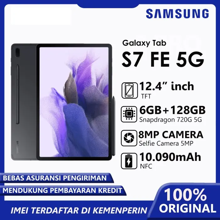 Samsung Galaxy Tab S7 FE 5G 6GB/128GB - Garansi Resmi