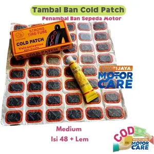 Isi 48 + Lem Tambal Ban Cold Patch Sepeda Motor Medium 48 pcs M 48 tip top