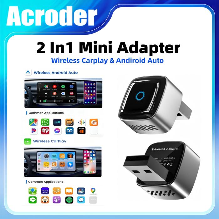 Abc Adapter Android Phone Promo B5 Wireless CarPlay Android Auto Plug and Play Switch Between 2 ...