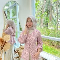 Gambar Delova Wardrobe - DELISA BLOUSE Jaguard Embos Kancing Atasan Premium - Delisa Coklat dari Delova Wardrobe Kab. Bantul 1 Tokopedia