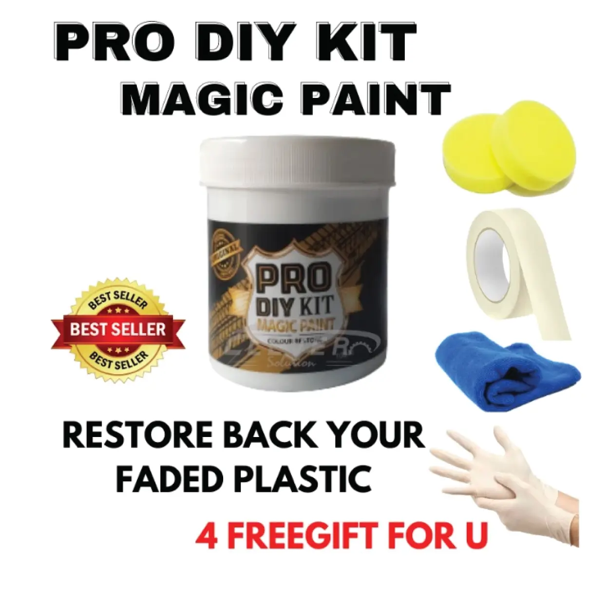【CAT HITAM MAGIC 】Cat Magic PRO DIY KIT HITAM 100ml Plastic Restorer Black IPC Black Trim Restorer Automotive Car