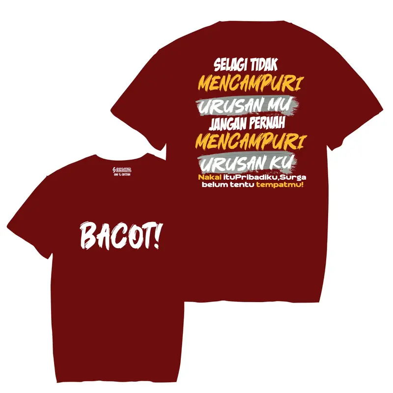 Kaos Bacot S.G.LCLTH Distro Pria Dewasa Baju Kata-Kata Viral Unik dengan Sablon DTF - Motif, Oblong 2