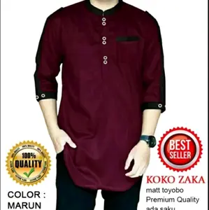 Baju koko kurta zaka terbaru muslim Katun