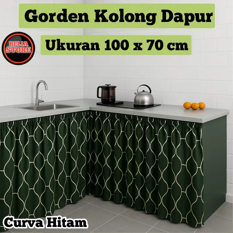 1 PAKET ISI 4 PCS GORDEN KOLONG DAPUR MINIMALIS 100 X 70 CM + TALI Aesthetic 8