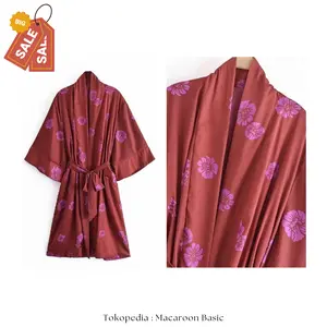 SALE - Fancy Flower Kimono - Outer Kimono Tidur Wanita