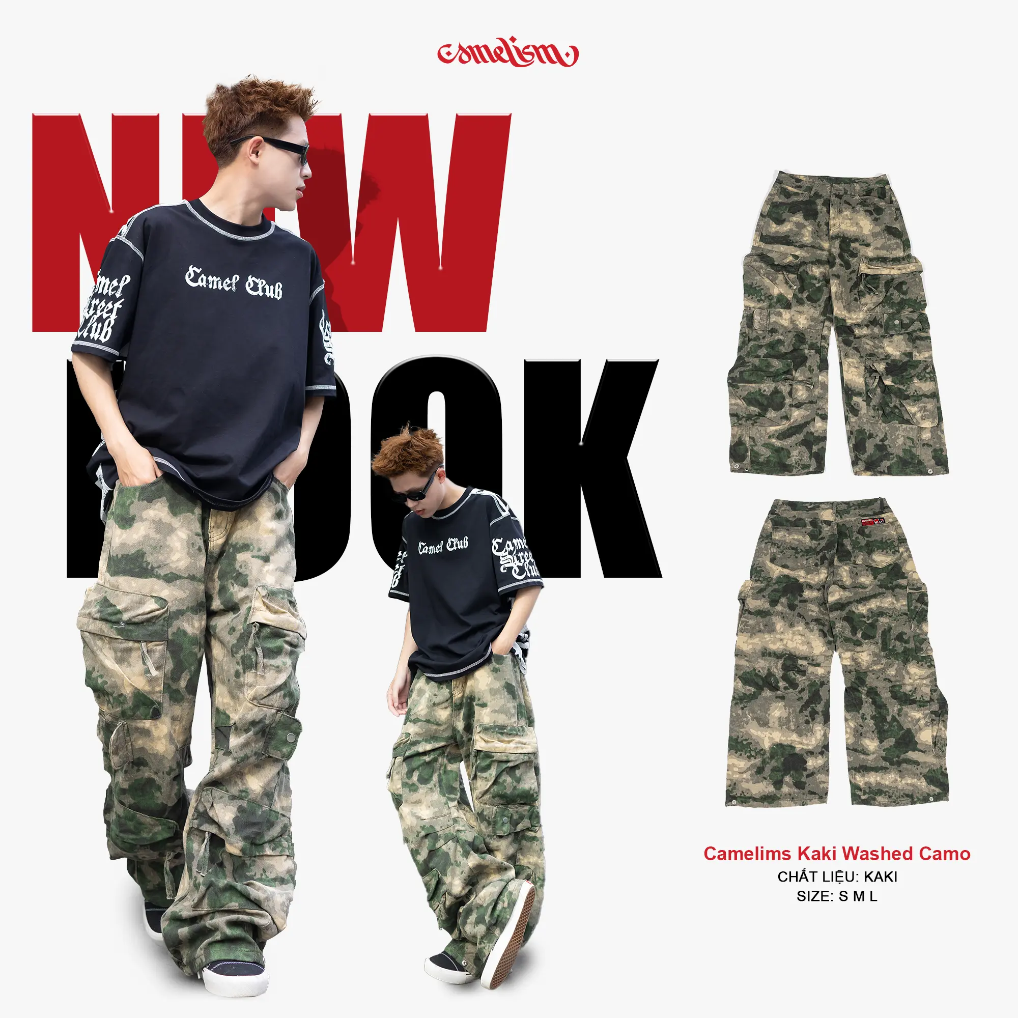 Quần Jeans Camelism Camo 11oz , Camel Street Club form Suông, Ống rộng unisex nam nữ menswear | BigBuy360 - bigbuy360.vn