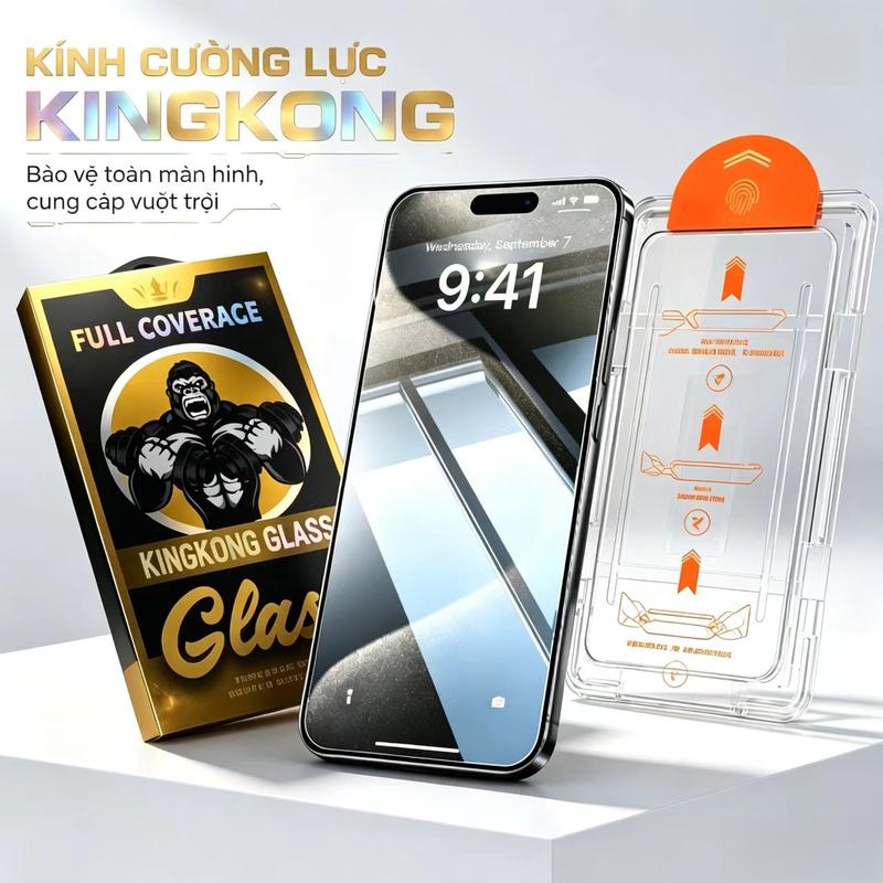 Kính cường lực KING KONG - Miếng dán màn hình cho iPhone x/xr/xs/11/12/13/14/15/16/17/pro/max/plus/promax