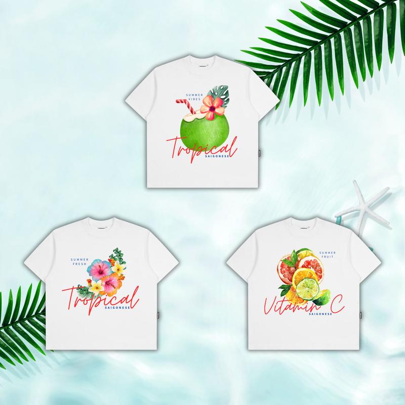 [XẢ KHO] Áo thun  BOXY Summer cotton SAIGONESE Nam Nữ đi biển