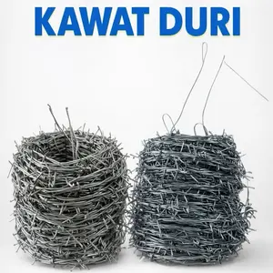 Kawat Duri Pagar Galvanis 4 kg 40 meter - 1 Roll untuk Perlindungan Properti dan Keamanan Tebal 2 mm Berkualitas Tinggi