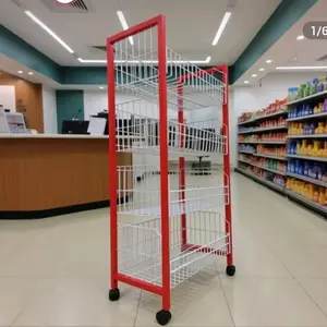 RAK CIKI MINIMARKET MERAH SS 4 / RAK MINIMARKET SUSUN 4 / RAK CIKI SUSUN 5 Besi