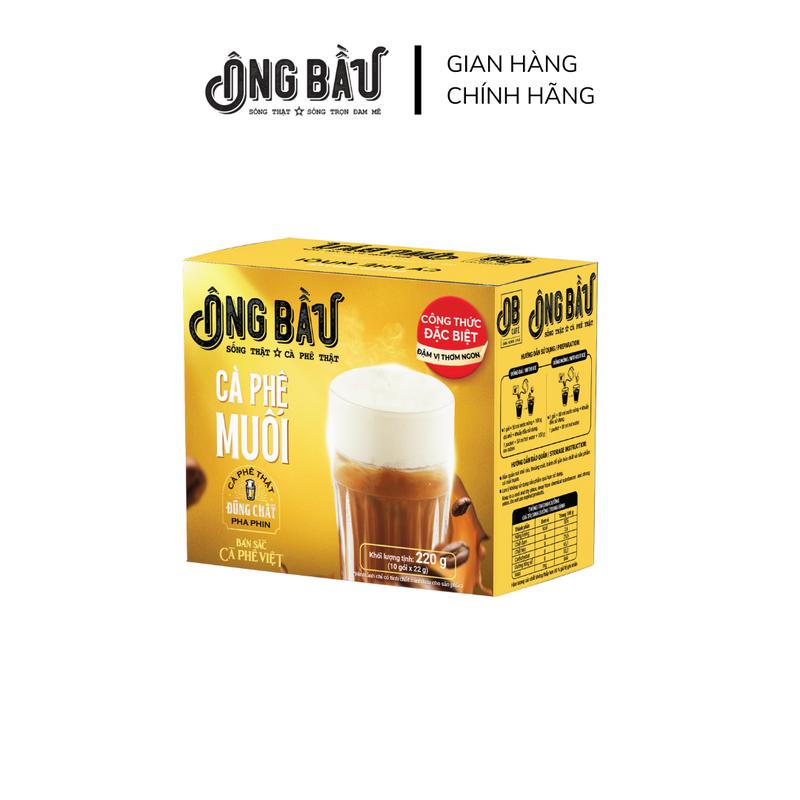  CÀ PHÊ ÔNG BẦU - CÀ PHÊ MUỐI - HÒA TAN - HỘP 220G 