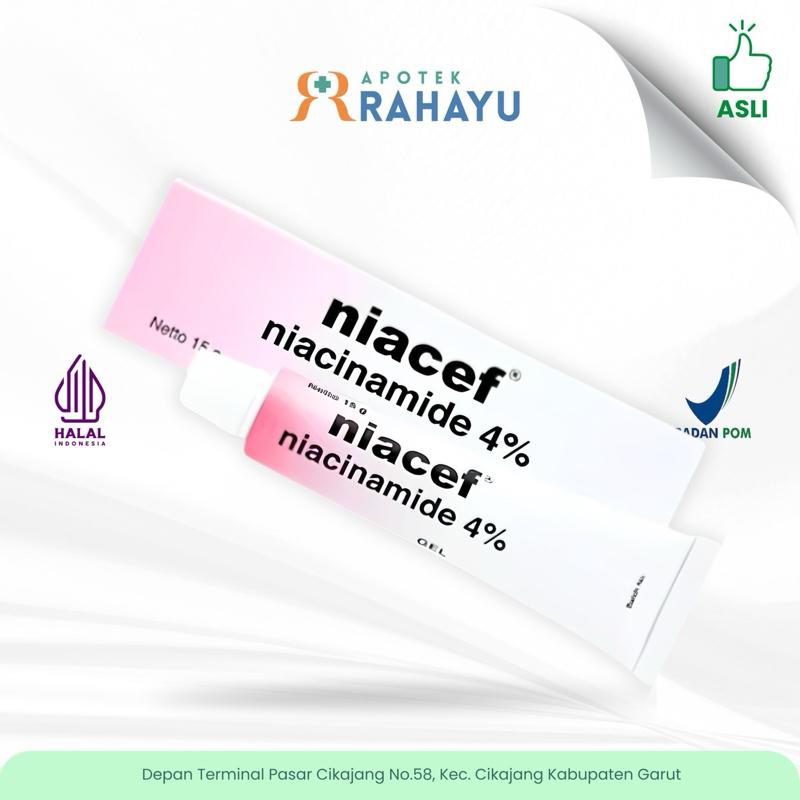 Niacef Niacinamide 4% Gel 15g - Produk Kesehatan Kulit untuk Perawatan Noda Hitam dan Flek Hitam