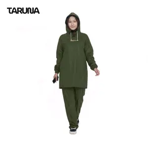 Jas Hujan / Raincoat Hoodie TARUNA Pria Wanita Bahan PVC 100% Original