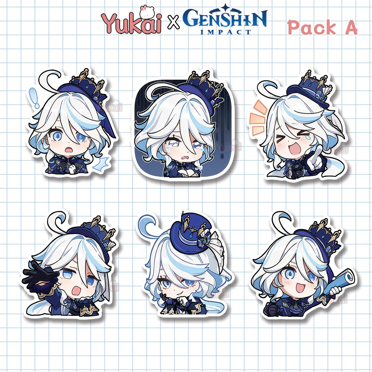 Stiker Pack Furina Genshin Impact Premium, Sticker Anime Waterproof