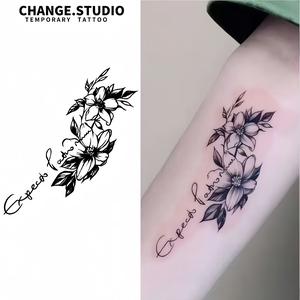 Hình Xăm Tạm Thời, Thiết Kế Hoa Anh Đào Tiếng Anh, Lâu Trôi Trong 15 Ngày, Không Thấm Nước, Không Lo Bị Ma Sát, Kèm Miếng Dán Hình Xăm
