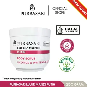 Lulur Mandi Putih 200 g Body Scrub Licorice & Whitening Extract Halal BPOM Purbasari