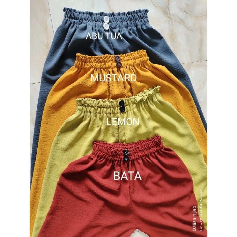 celana kulot crincle cewek Santai Mini Polos Panjang 8