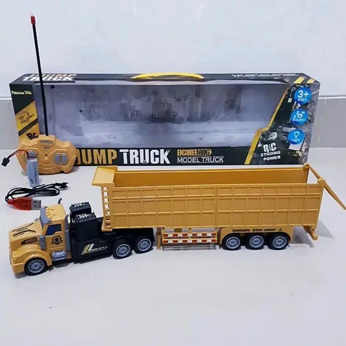 RC Dump Truck Besar Remote Control - Mobil Truk Kontruksi Trailer Muatan Remot Kontrol Anak Edukatif 2