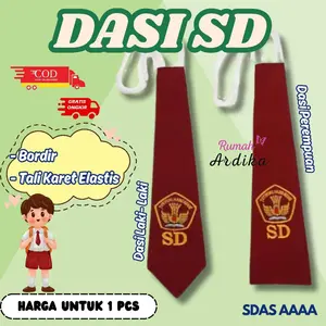 Dasi SD Dasi merah sekolah SD putra putri - SDAS AAAA [Harga per 1 pcs]