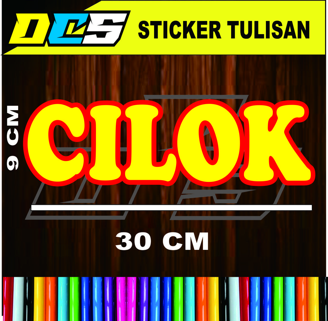 cutting sticker tulisan cilok bentuk huruf dobel sticker tempelan untuk nama jualan Paper Stationery