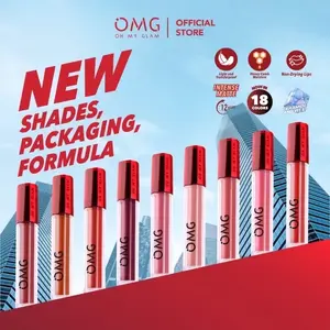 ￼[NEW SHADES] OMG OH MY GLAM Mattelast Lip Cream 2.9 g shades 19 sd 27 - Lip Cream Matte Dengan Warna Intense, Tahan Lama & Ringan all shade