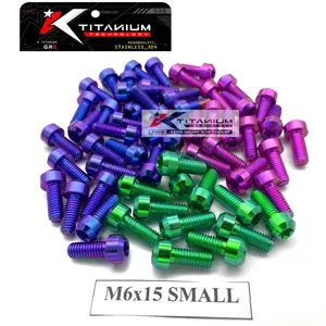 Baut titanium M6x15 drat 10 panjang 1.5 cm SMALL HEAD Motorcycle