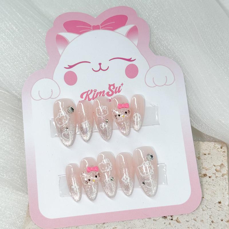   M218  KimSu Nailbox - Bộ sưu tập nail Hello Kitty mắt mèo dễ thương 