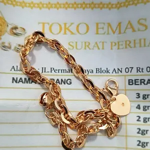 Gelang Tangan Nuri Bracelets Premium Berlapis Emas Muda Mewah Elegan Gelang Bangle Dapat Surat Toko