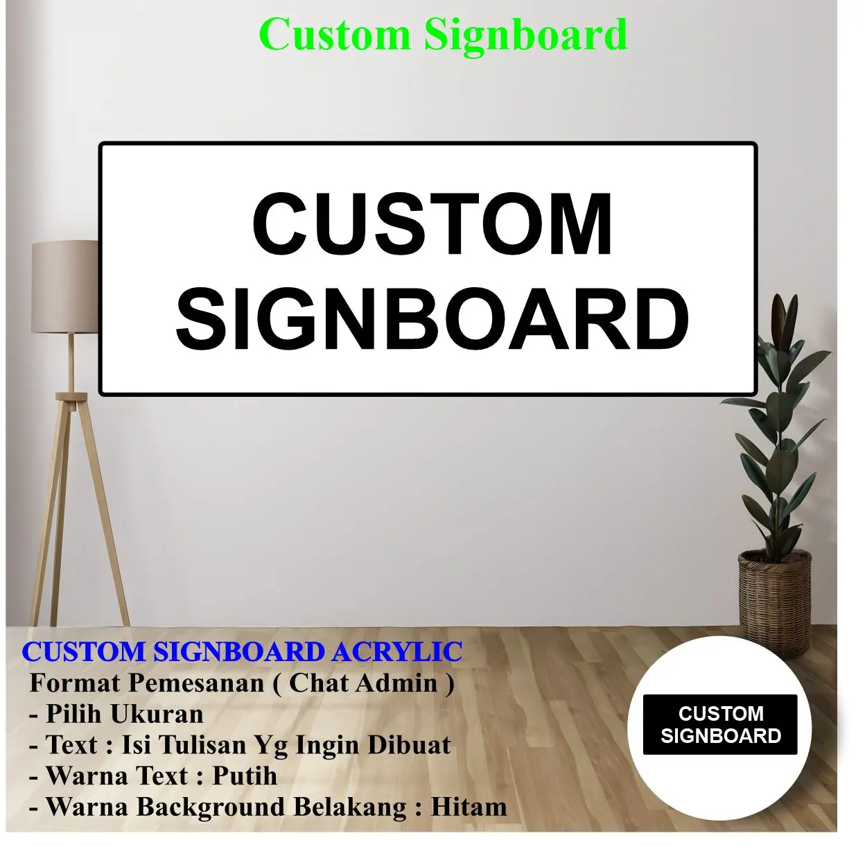 Custom Tulisan Akrilik  Bisa Request Sesukamu Board Signate Acrylic  Indor Outdor