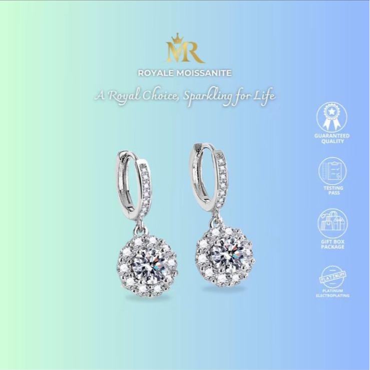 A012  Anting Wanita Earrings Kawin Wedding Pasangan Solitaire Lapisan Pink Point Couple ORI Wedding Couple Pasangan Wanita Piercing Terbaru Earrings Aksesoris Aesthetic Free Box COD Batu Elegan Perhiasan Berlian 1