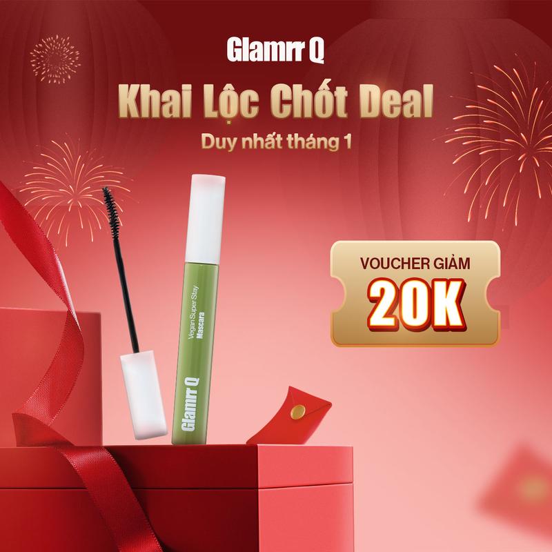 Mascara Glamrr Q Dày Cong Chống Nước Thuần Chay VEGAN SUPER STAY MASCARA 7g Nữ Cosmetic