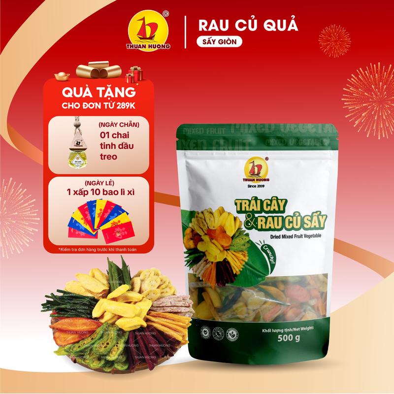 Rau Củ Sấy Không Đường Thuận Hương 500g 200g - Thập cẩm sấy: Mít sấy Trái cây sấy Khoai lang sấy Chuối sấy ...cao cấp