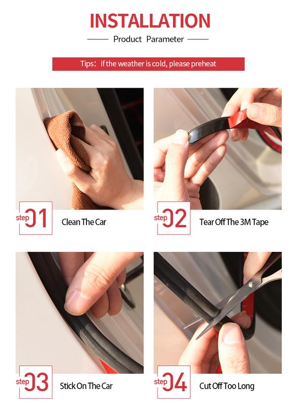 Product Introduction of 5 Meter Car Door Seal Strips Sticker Weatherstrip Rubber B Shape Door Seals Sound Insulation Auto Door Sealant Automobiles Accessories 25