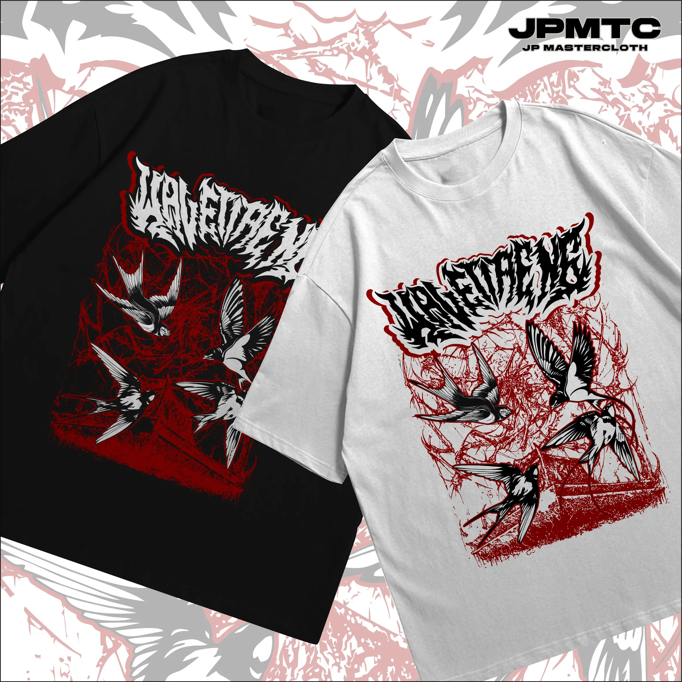 Kaos PSHW Walet Ireng Sablon Merah Material Combed 30s