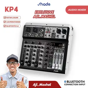 {Exclusive Aji_Mashel}  Shade Audio Mixer professional 4 - Channel mixer Support Bluetooth USB MP3 playback KTV