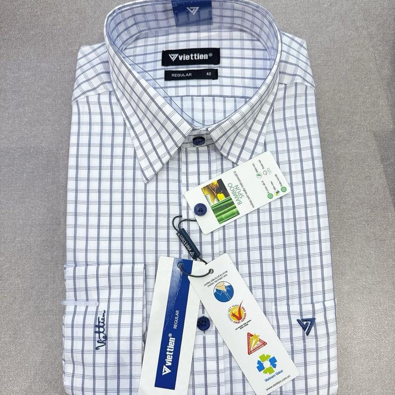 Áo sơ mi nam việt tiến dài tay phom regular kazo (0370)