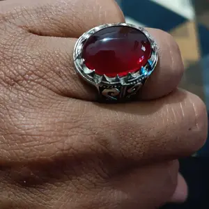 Cincin merah delima merah siam merah siem merah elegan dim 18 mm Permata