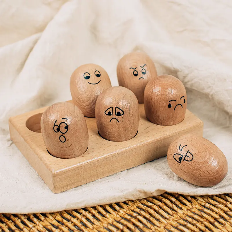 Artificial expression egg wooden toy