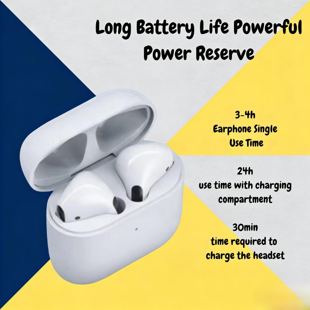 GOAT TWS  Pro4 Headset Bluetooth Premium Earphone Wireless dengan Hi-Fi Quality Kontrol Tombol Zero Delay & Extra Bass 12 Bulan Garansi tws premium