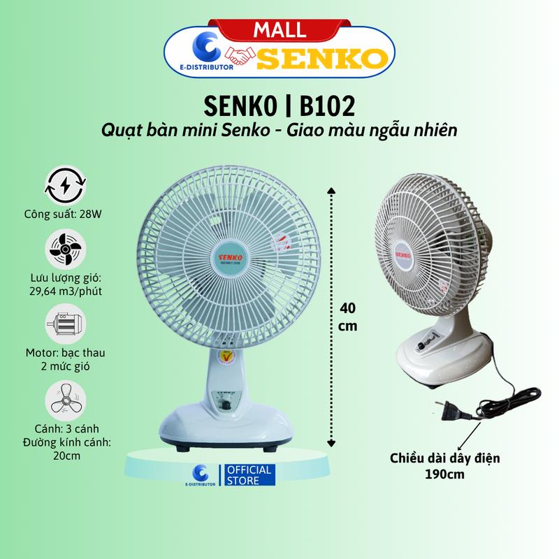 Quạt Bàn Mini Cao Cấp Senko B102 - Công Suất 28w - Chiều Cao 40cm - Nhỏ Gọn, Tiện Lợi, Không Tiếng Ồn