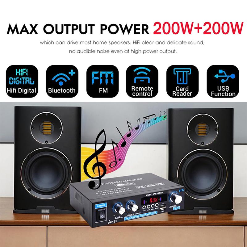 High power mini small amplifier home car 220VHIFI audio bluetooth card ...